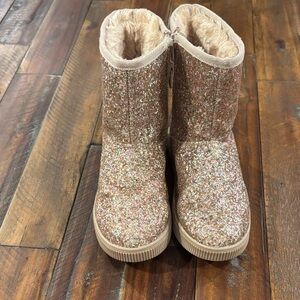 Cat & Jack Glittery Tan Kids Boots